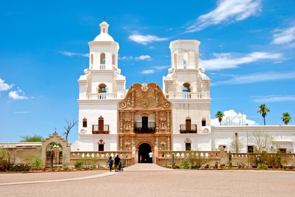 "Founded as a Catholic mission by Jesuit missionary and explorer Eusebio Kino in 1692, San Xavier del Bac still serves the descendants of the Native Americans Kino converted to Catholicism more than three centuries ago." 
